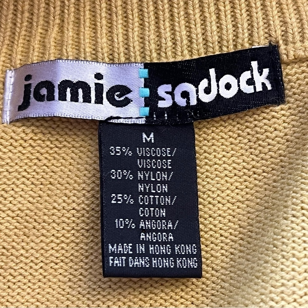Jamie Sadock women’s yellow knit sweater full zip jacket. Size medium - Picture 5 of 14